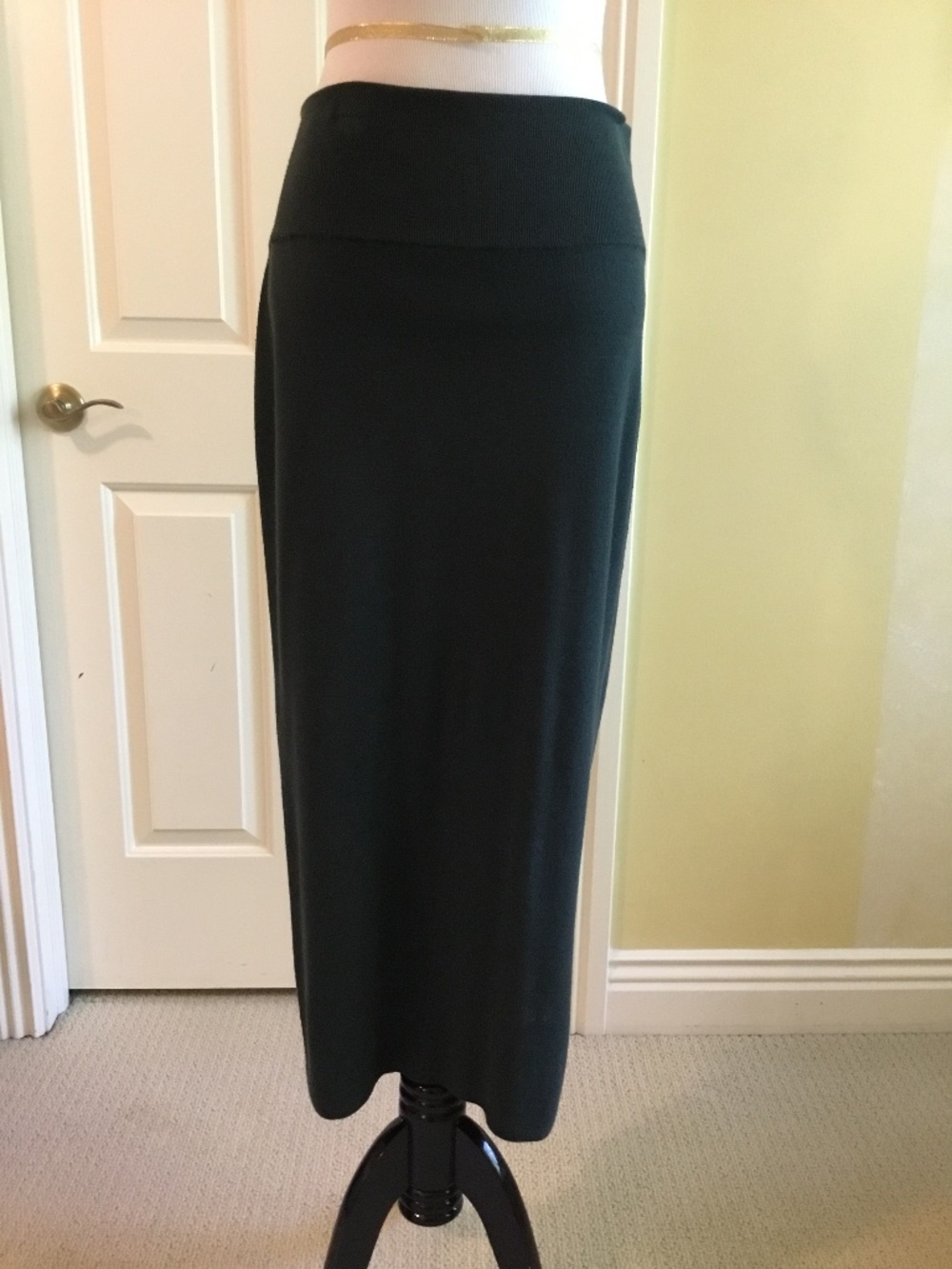 Eileen Fisher Black Knit Midi Skirt